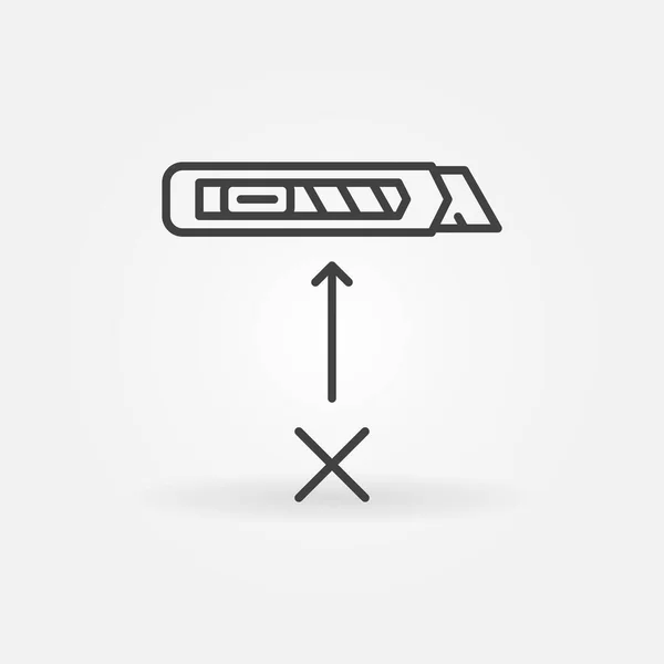 No Cutter icono lineal. No utilice el símbolo de línea vectorial cuchillo — Archivo Imágenes Vectoriales