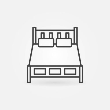 İnce çizgi biçiminde çift yatak vektör konsepti simgesi