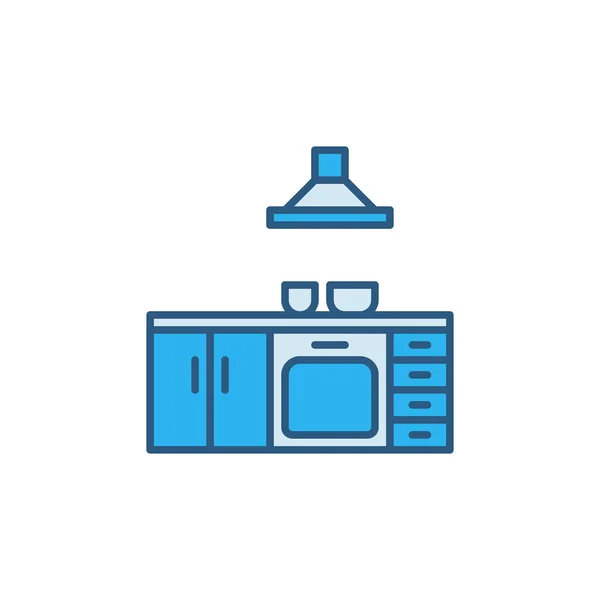 Koncepcja wektor kuchnia minimalny kolorowy ikona lub znak — Wektor stockowy