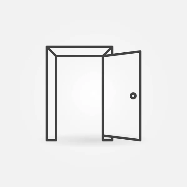 Puerta abierta vector concepto de línea delgada icono o símbolo — Archivo Imágenes Vectoriales