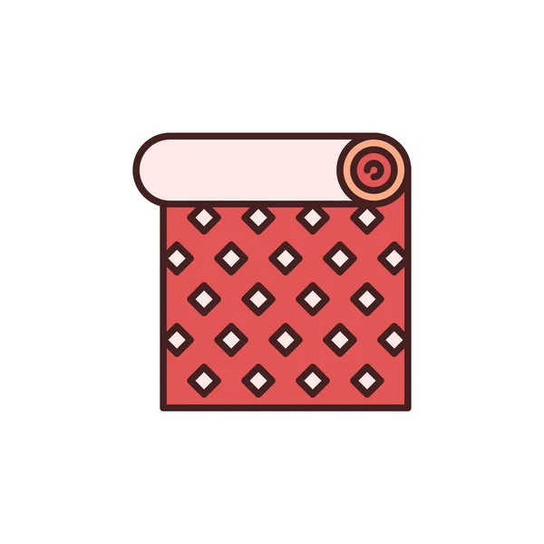 Rollo de fondo de pantalla rojo con icono de vector de textura creativa — Vector de stock
