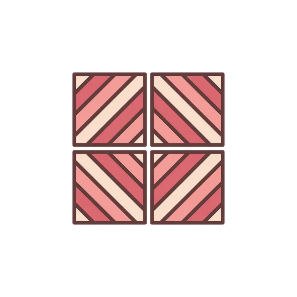 Piastrelle con Diagonal Design concetto vettoriale icona rossa — Vettoriale Stock