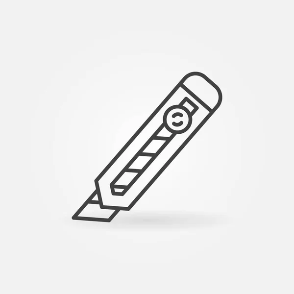 Cuchillo de papelería o cortador de papel icono concepto de vector lineal — Vector de stock