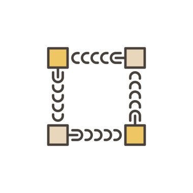 Blokzincirleme vektör kavramı modern simge ya da işaret