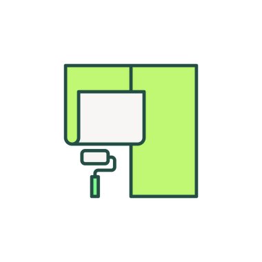 Renkli Roller ve Yeşil Duvar kağıdı vektörü modern simge