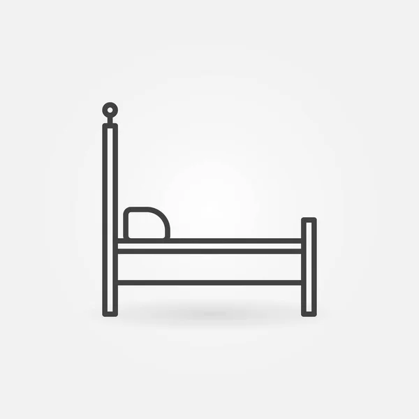 Pojedyncze łóżko zarys wektor koncepcja ikona. Widok boczny — Wektor stockowy