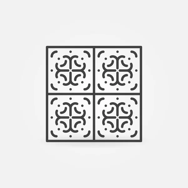 Azulejos contorno vector concepto lindo icono o símbolo — Archivo Imágenes Vectoriales