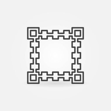 Blockchain Technology vektör ince çizgi konsept simgesi