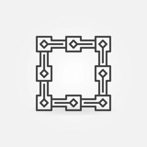 Vector Blockchain Tecnología concepto simple icono de línea — Archivo Imágenes Vectoriales