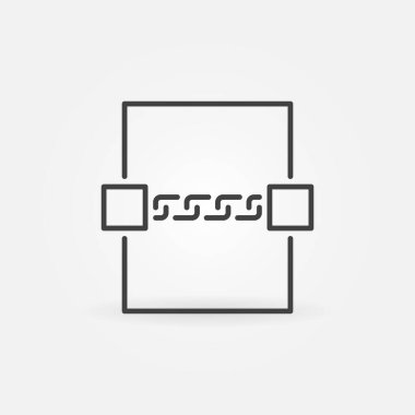 Blockchain Teknoloji konsept çizgisi simgesi. Vektör simgesi