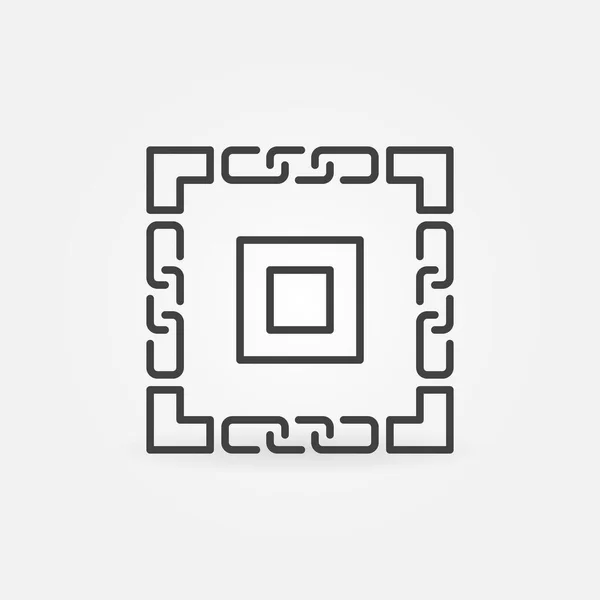 Квадратная иконка векторной блокчейн — стоковый вектор