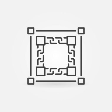 Vektör engelleme teknolojisi kavramı basit özet simgesi
