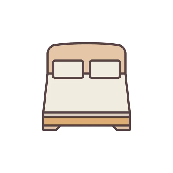 Conceito de vetor de cama de casal moderno ícone colorido — Vetor de Stock