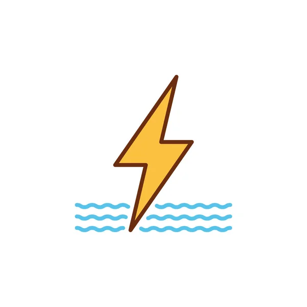 Agua Hyrdo Energy icono moderno - signo vectorial Hydro Power — Archivo Imágenes Vectoriales