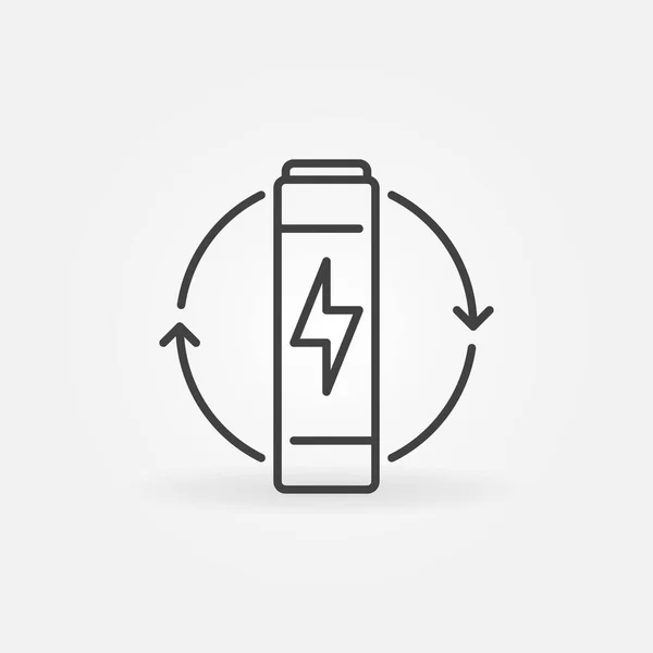 AAA Battery vektor tenké čáry koncept ikona nebo znak — Stockový vektor
