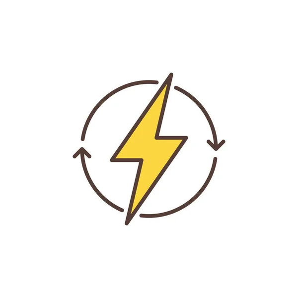 Blitz innerhalb der Pfeile farbiges Symbol - Vektor Energiezeichen — Stockvektor