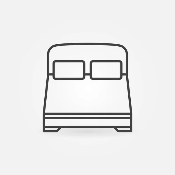 Cama de casal moderna esboço vetor conceito ícone — Vetor de Stock