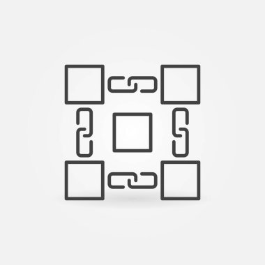 Zincir vektörü engelleme konsept özet simgesi olan bloklar