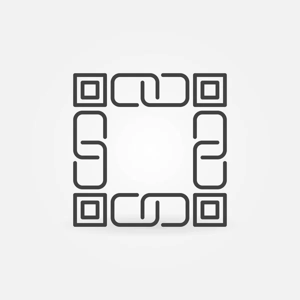 Block-Chain Tecnologia vettoriale linea sottile concetto icona — Vettoriale Stock