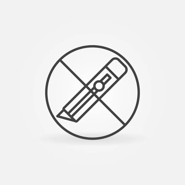 Stationery Knife is Prohibited line vector icon or symbol — Stock Vector