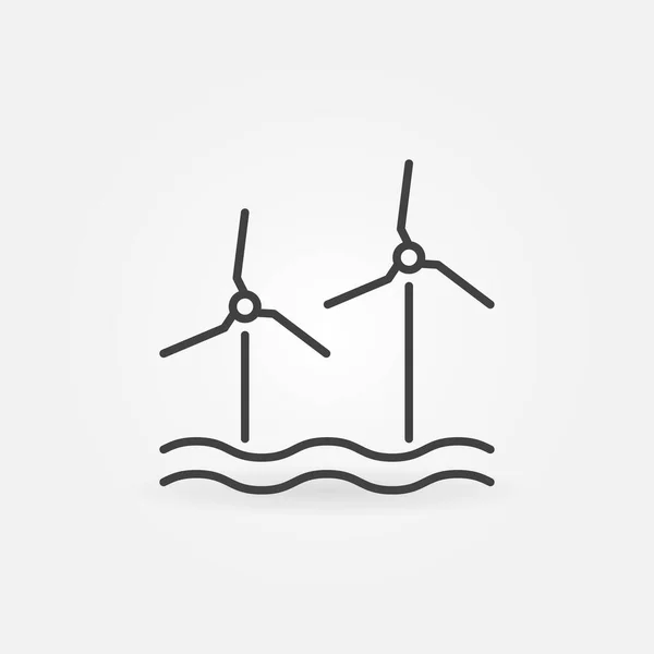 Icono de concepto de vector lineal de energía renovable Wind Eco — Archivo Imágenes Vectoriales