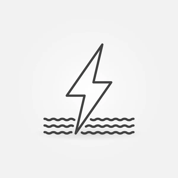 Agua Hyrdo Energía icono lineal. Signo vectorial Hydro Power — Archivo Imágenes Vectoriales