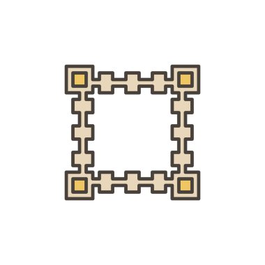 Blockchain Teknoloji vektör kavramı Modern renkli simge