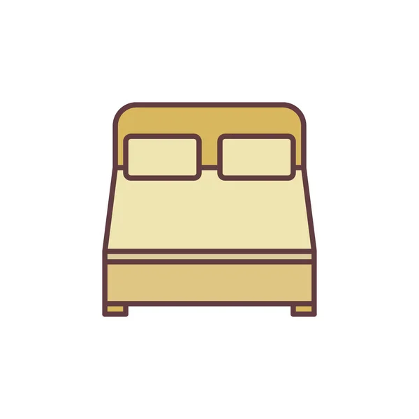 Vector King Size Bed Konzept farbiges Symbol — Stockvektor