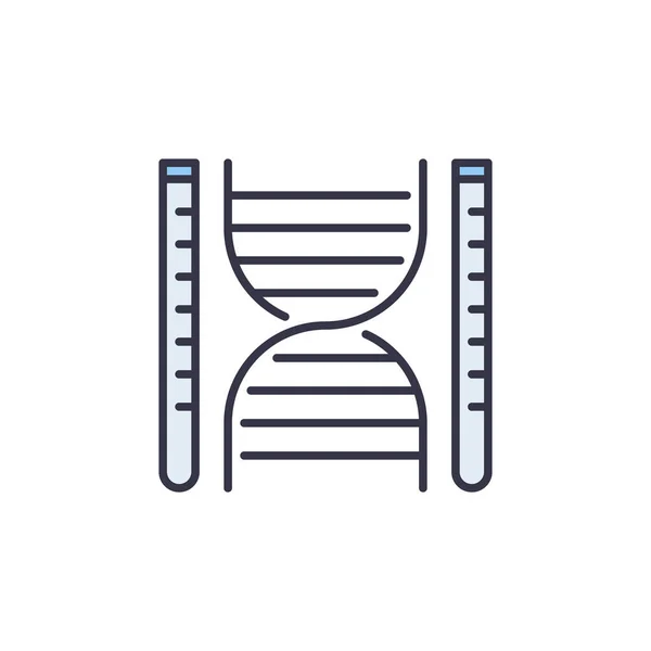 ADN con concepto de vector de tubos de prueba icono mínimo o símbolo — Archivo Imágenes Vectoriales