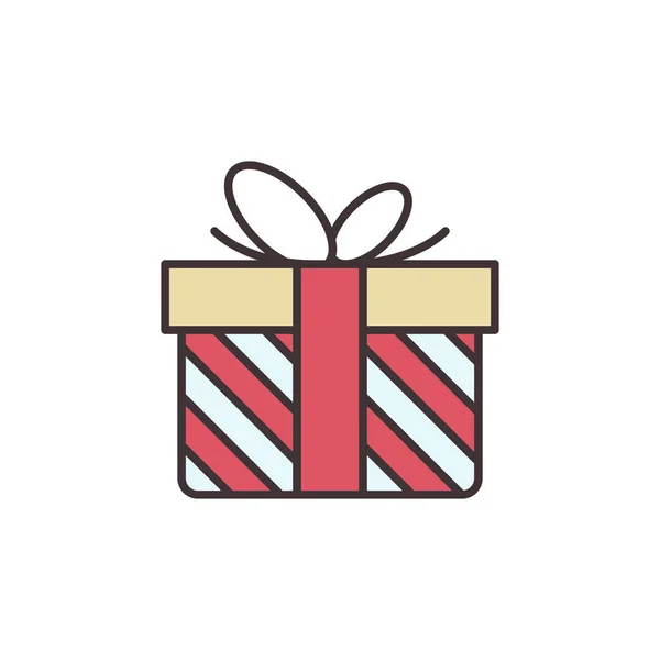 Christmas Gift vector concept colored icon or logo — Stock Vector