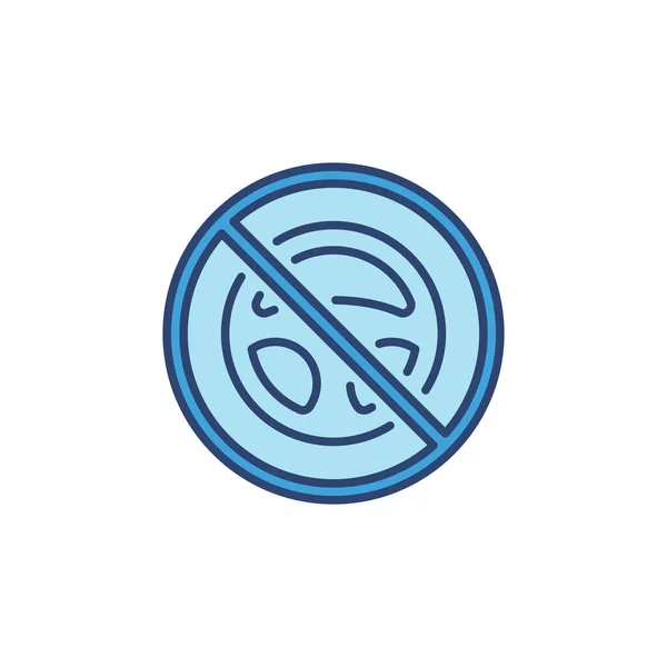 Volante Prohibido Signo vector concepto icono azul — Vector de stock