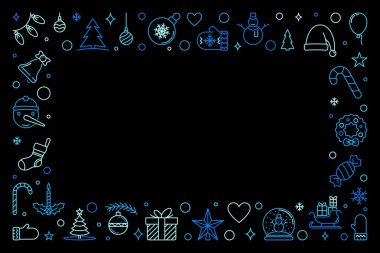 Mutlu Noeller vektör çizgisi Yatay konsept çerçeve