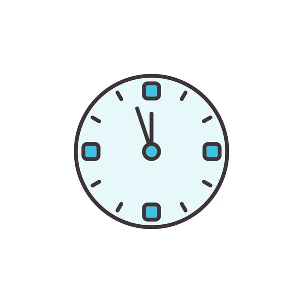 Christmas Clock blue icon - New Year vector concept sign — Stock Vector
