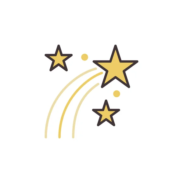Natale Falling Star concetto vettoriale icona colorata — Vettoriale Stock