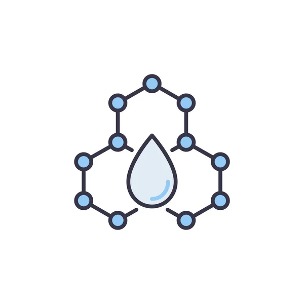 물떨어지는 분자 벡터 개념 파란색 현대 아이콘 — 스톡 벡터