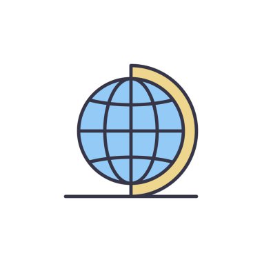 Mavi Küre Stand vektör konsepti renkli simge