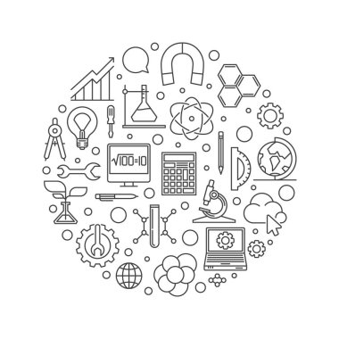 BTMM - bilim, teknoloji, mühendislik ve matematik vektör pankartı