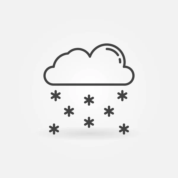 Wolke mit Schnee-Umrisssymbol. Verschneites Wettersymbol — Stockvektor