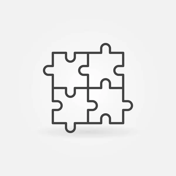 Puzzel vector concept icoon of teken in dunne lijn stijl — Stockvector
