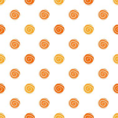 sıcak polka dot vektör seamless modeli - polka tasarımı turuncu renklerde