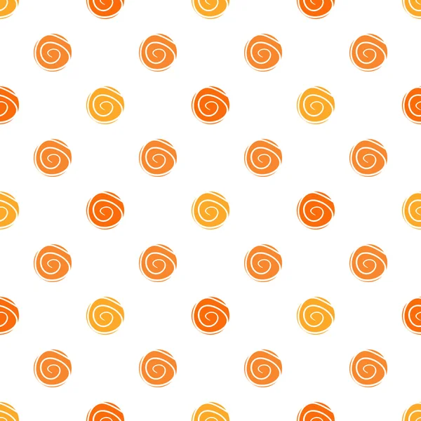 Warm polka dot vector seamless pattern - polka design in orange colors — Stock Vector