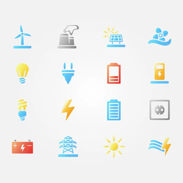 Bright vector energy icons — Stock Vector