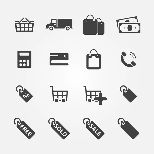 Iconos de compras — Vector de stock