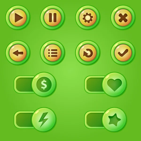 Green game design interface — Stock Vector