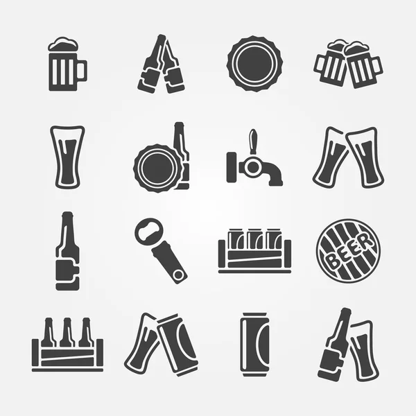 Conjunto de iconos de cerveza — Archivo Imágenes Vectoriales