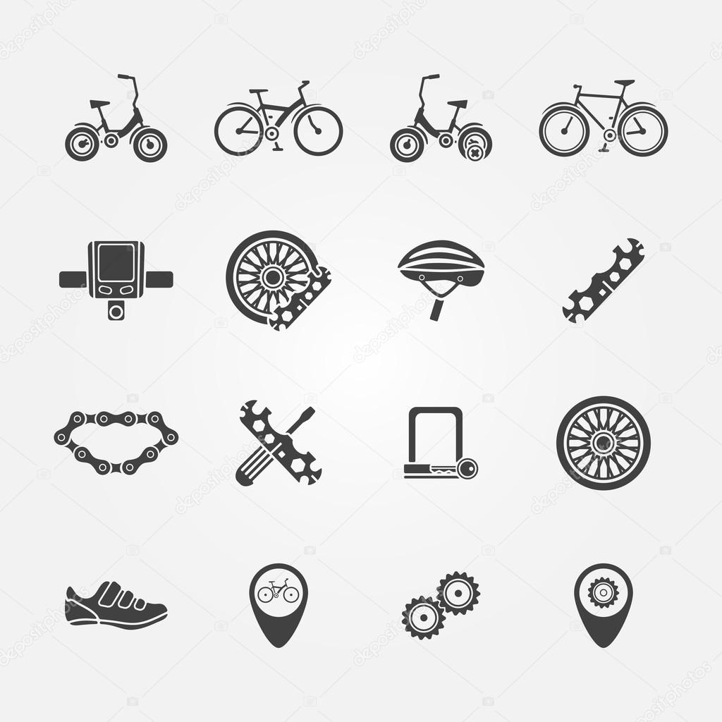 Bicycle icon vector set