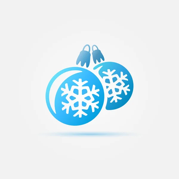 Icône vectorielle de boule de Noël bleue — Image vectorielle