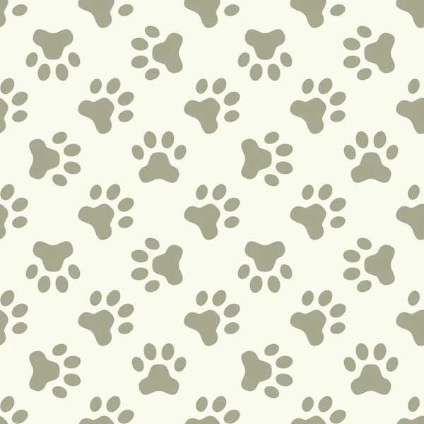 Cat or dog paw seamless pattern — Stock Vector