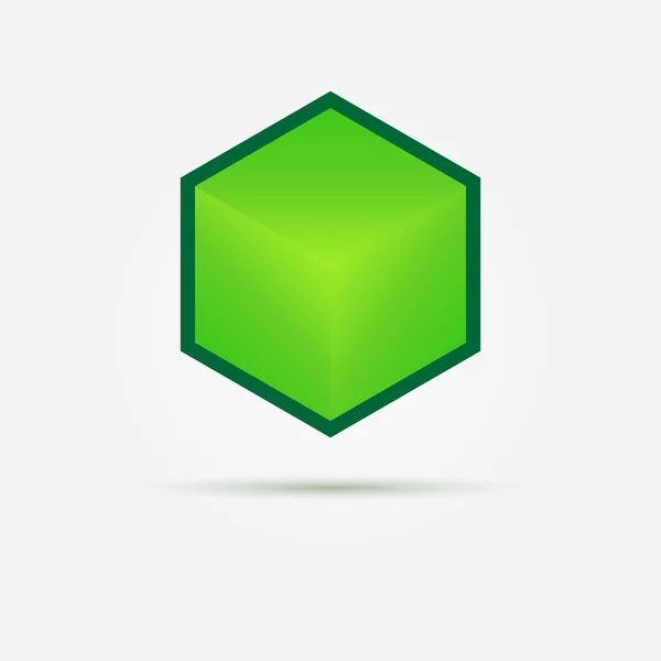 Isométrico verde 3d cubo logotipo — Archivo Imágenes Vectoriales