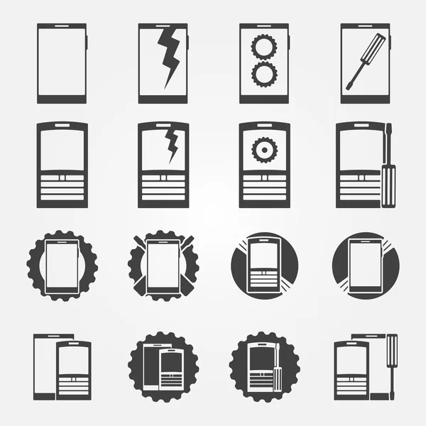 Mobiele telefoon service pictogrammenset — Stockvector